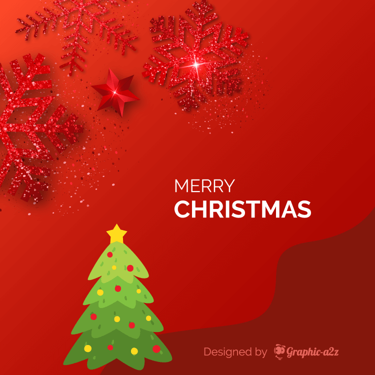 Red color Merry Christmas background - Graphica2z